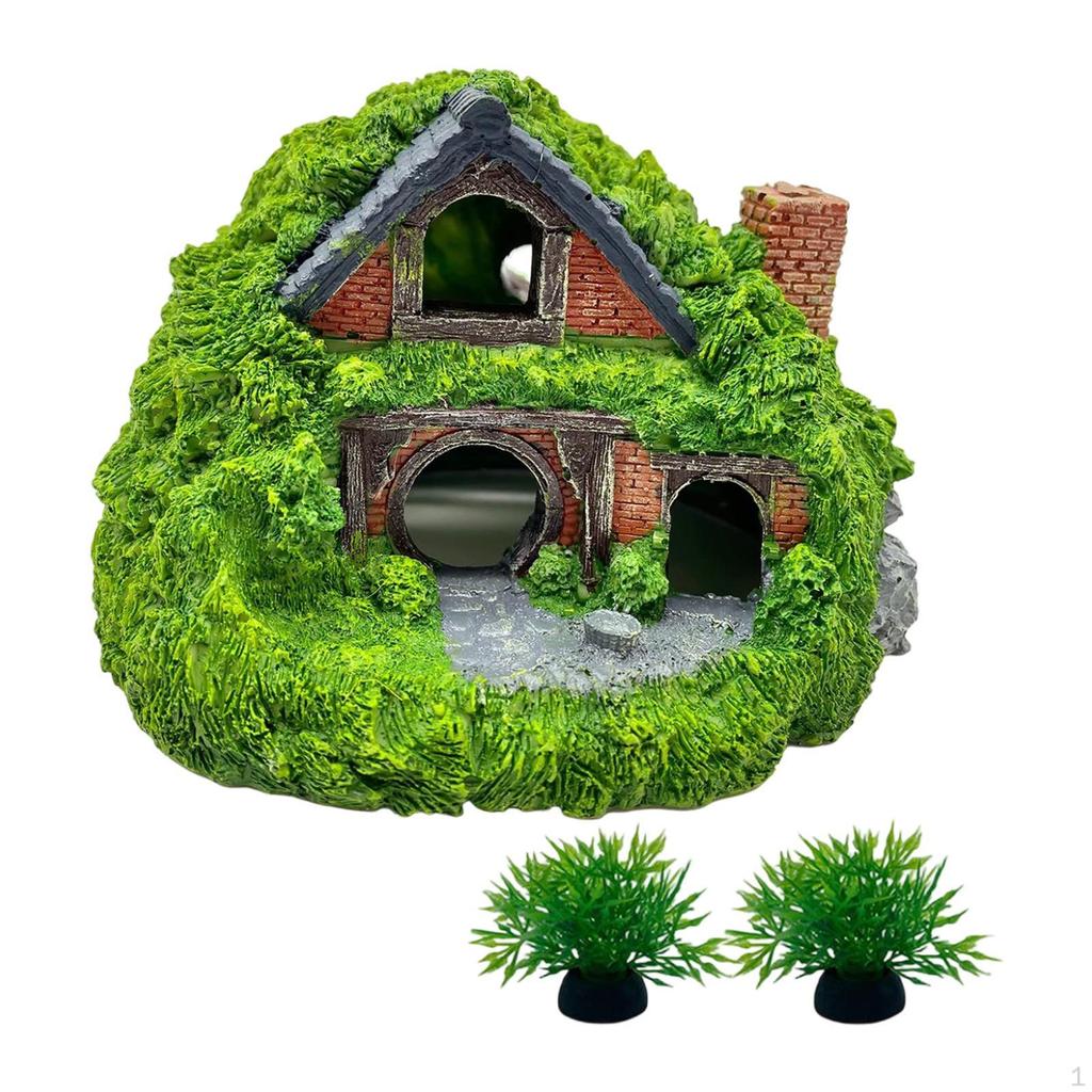 Aquarium Decor House Cave Hole Shelter, Accessories for Betta, Creative, Fish Tank Hut,