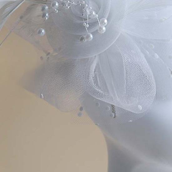 Girls Hoop Bridal Elastic Design Feather Hair Floral Hairpin Flower Headdress