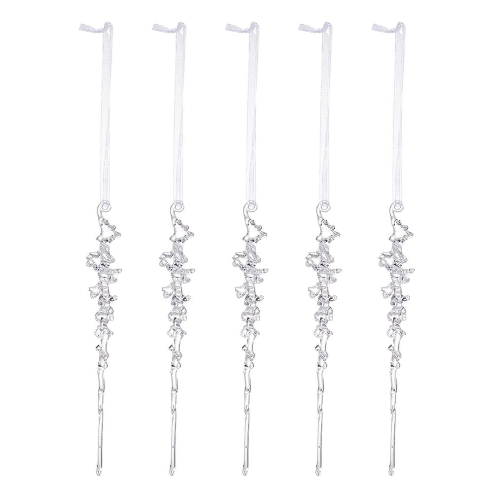 5pcs Threaded Ice Cone Pendant Christmas Acrylic Simulated Ice Bar Decoration Atmosphere Arrangement Ice Cones And Ice Bars