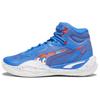 Playmaker Pro Mid Round Head Comfortable Non-Slip Basketball Shoes Unisex Sneakers Blue Red 379284-01