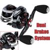 Fishing Reel Metal 11+1 BB Casting Fishing  Reels Low Profile Dual Brakes Baitcast Reels