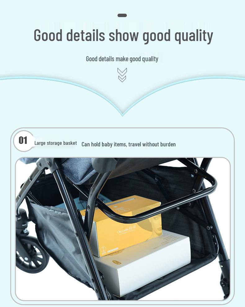 Huaying Lightweight Foldable Baby Stroller - Sit & Recline, One-Button Fold, Ideal for Newborns & Toddlers