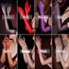1 Pair Women Stretchy Silky Gloves Opera Gloves Over Elbow Ultra-thin Gloves Evening Party Costumes Accessories