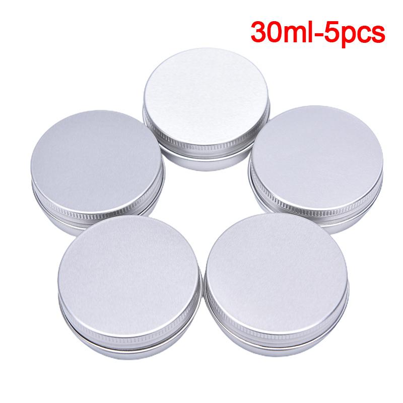 5Pcs Aluminum Mini Round Tin Metal Container Bottles Storage Jar Screw Lids Box