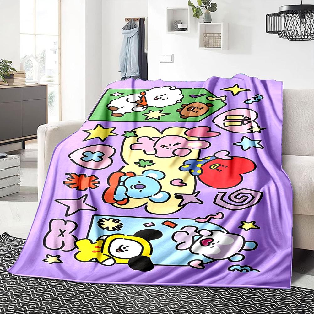 1Pc Happy Friends Celebration Blanket Soft Throw Blanket For Home Bedroom Bed Sofa Travel Office Solid Christmas Blanket