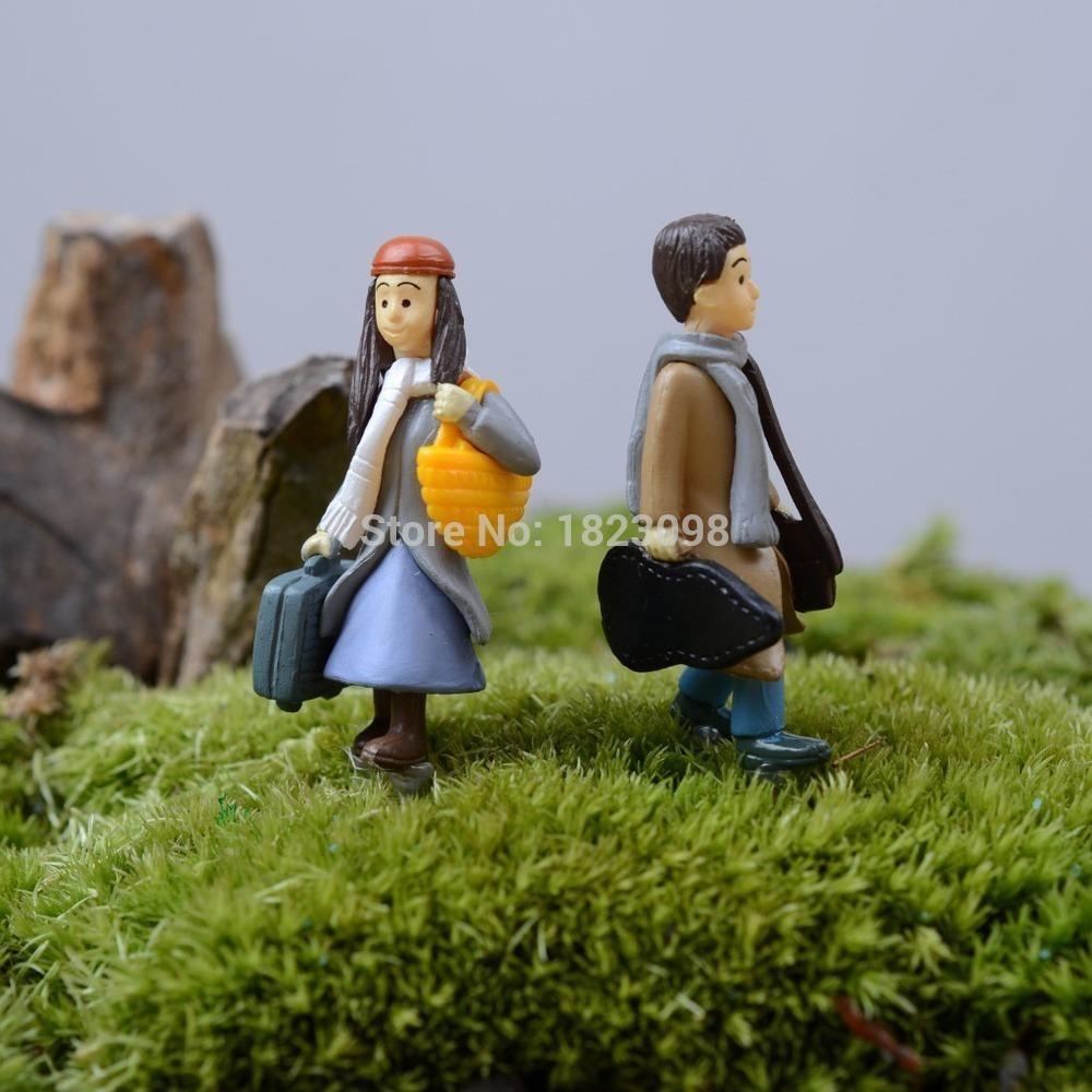 Cute Village House Miniature Garden Mini Bridge Stairs Craft Figurine Plant Pot Garden Ornament Miniature Fairy Garden Supplies