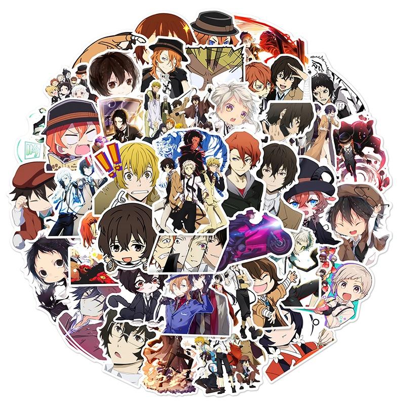 50 шт. Наклейки Bungo Stray Dogs Многоразовый Декор Для Ноутбука Чемодана Граффити