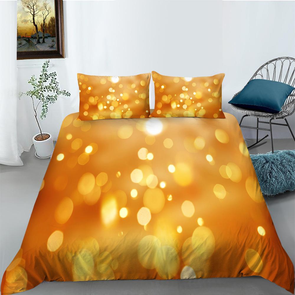 Sequin Series Quilt Cover Pillowcase Three-Piece Set Polyester Digital Printing