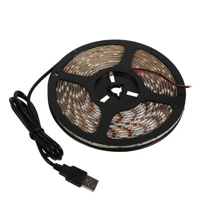 5M 5V USB блок питания водонепроницаемый 5050 светодиодная лента декоративная лампа подсветка телевизора (Теплый белый)