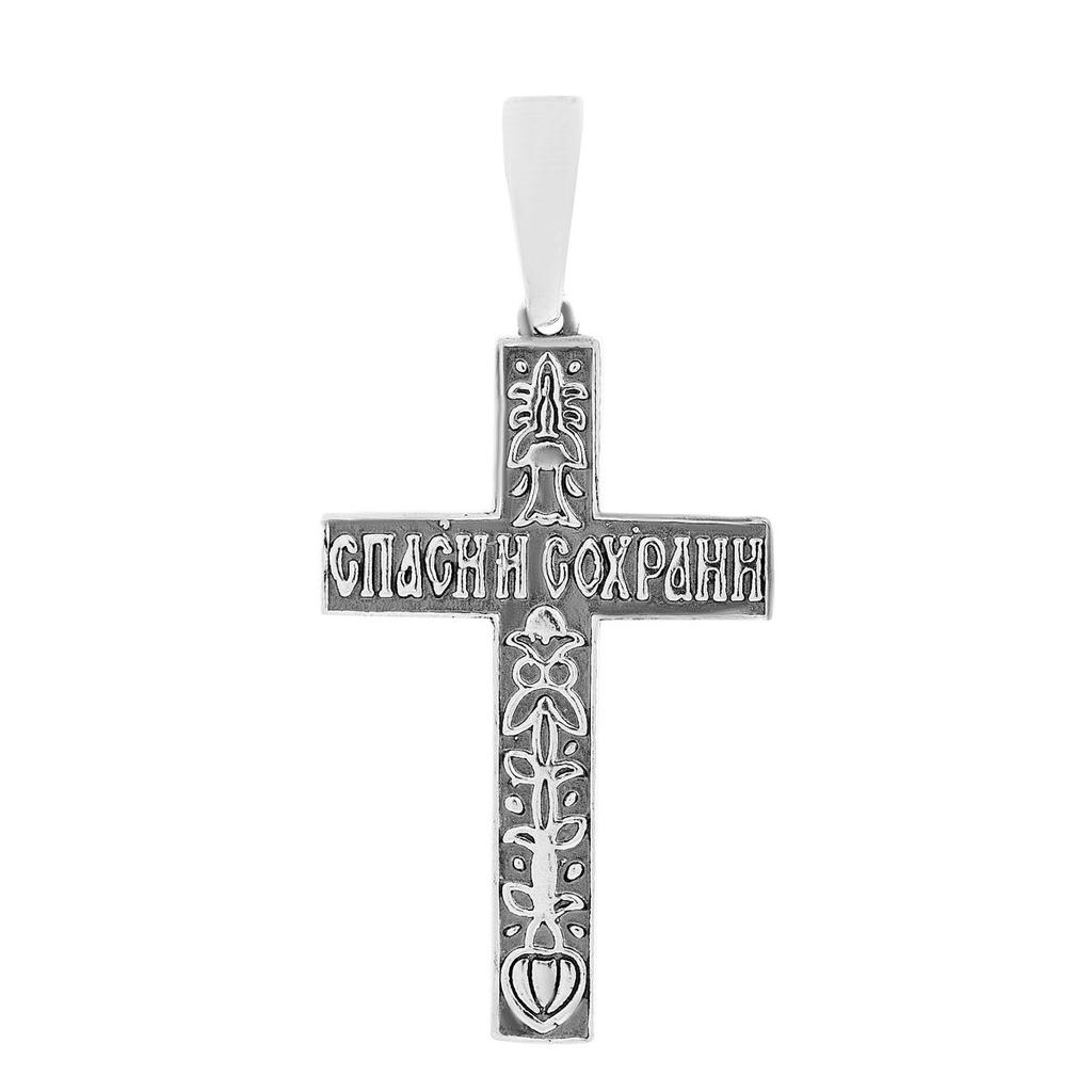 Серебряный крестик без камней (2156666)