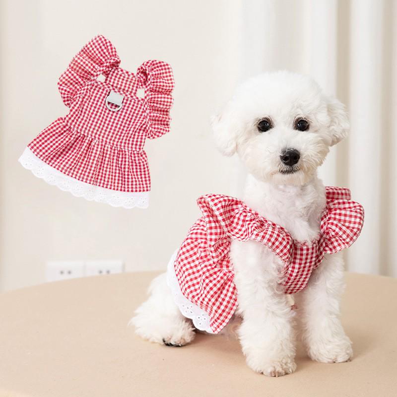 2026 Princess Dress with Bow Tie & Leash: Puppy & Pomeranian Skirt Clothing