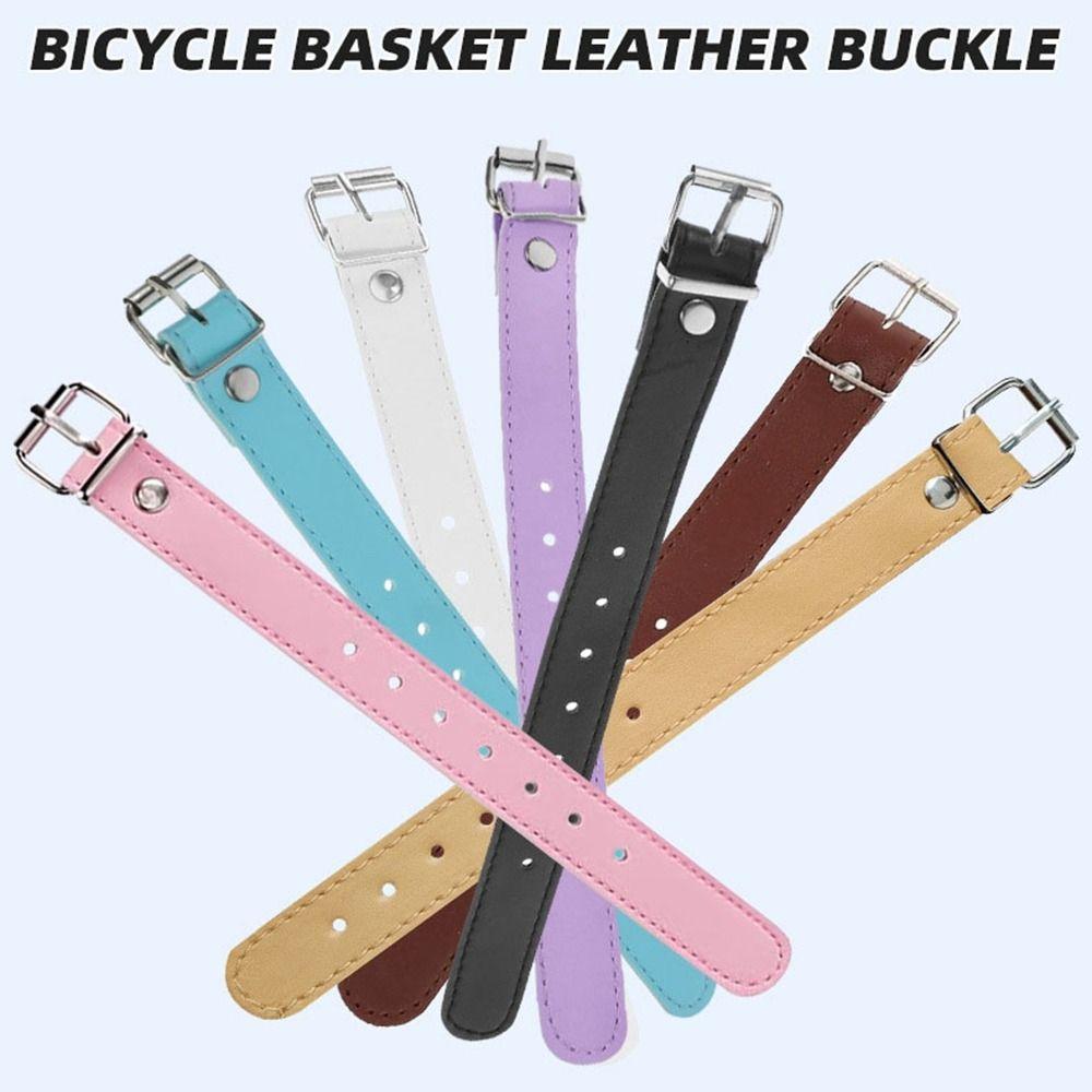 1pair Leather Cargo Rattan Baskets Replacement Children's Bicycle Buckle Belt  Hardware Accessories