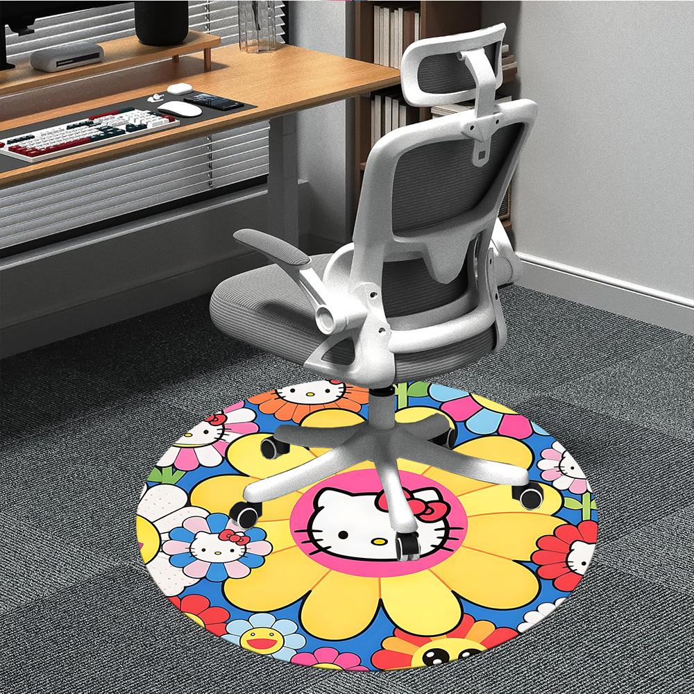 1 шт. Ковер-сиденье Hello Kitty для офиса, нескользящий, мягкий и удобный, ковер для офиса, игр, легкий круглый напольный коврик