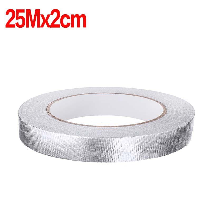 25M*5cm бандажная лента армированная серебряная высокотемпературная выхлопная тепловая обмотка клейкая лента для коллектора приемной трубы теплозащитная лента