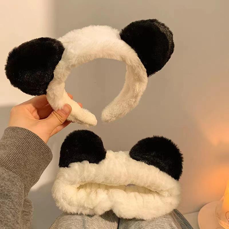 1pc Cartoon Cute Little Bear Ears Plush Hair Strap Female Fury Wide Edge Hairband Headband Bundle Hair Strap Autumn Winter