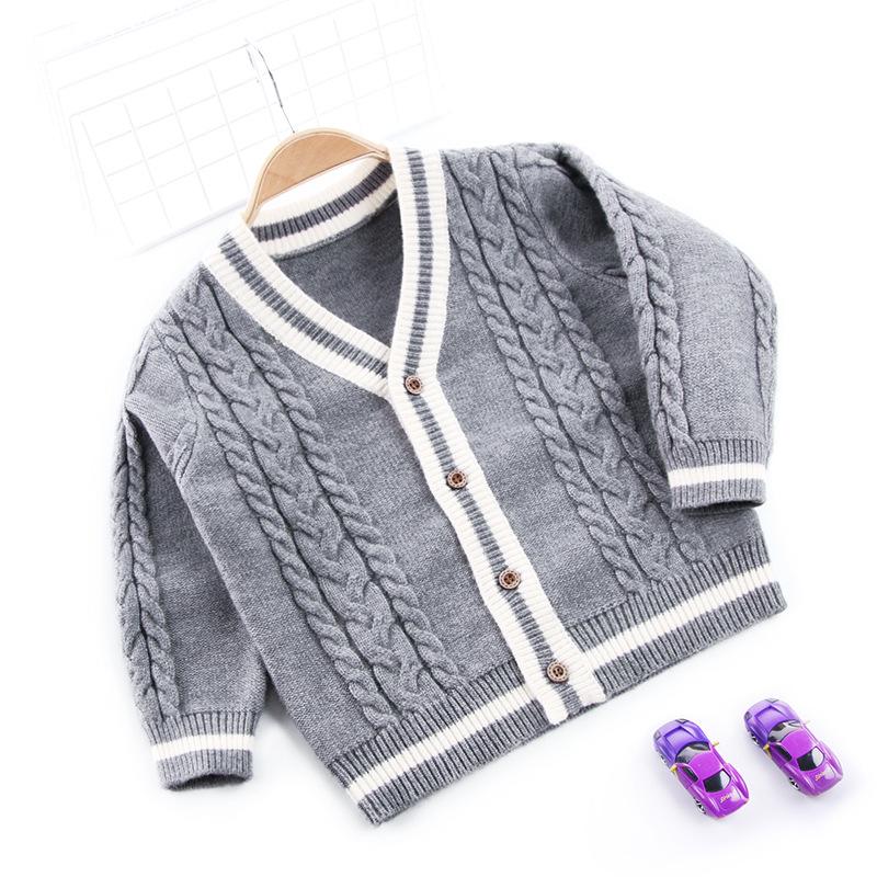 Boys Cardigan Crochet Sweater Children's V-Neck Toddler Knit Button Up Knitted Pattern Long Sleeve Sweaters