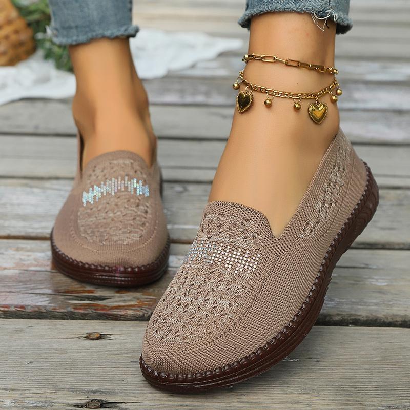 Новые стильные легкие повседневные элегантные женские туфли со стразами, модные простые удобные плоские кроссовки Zapatos Mujer