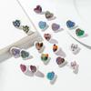 3pair/set Leopard Heart Acrylic Stud Earrings for Women New Metallic Color Small Love Peach Earring Valentine's Day Jewelry Gift