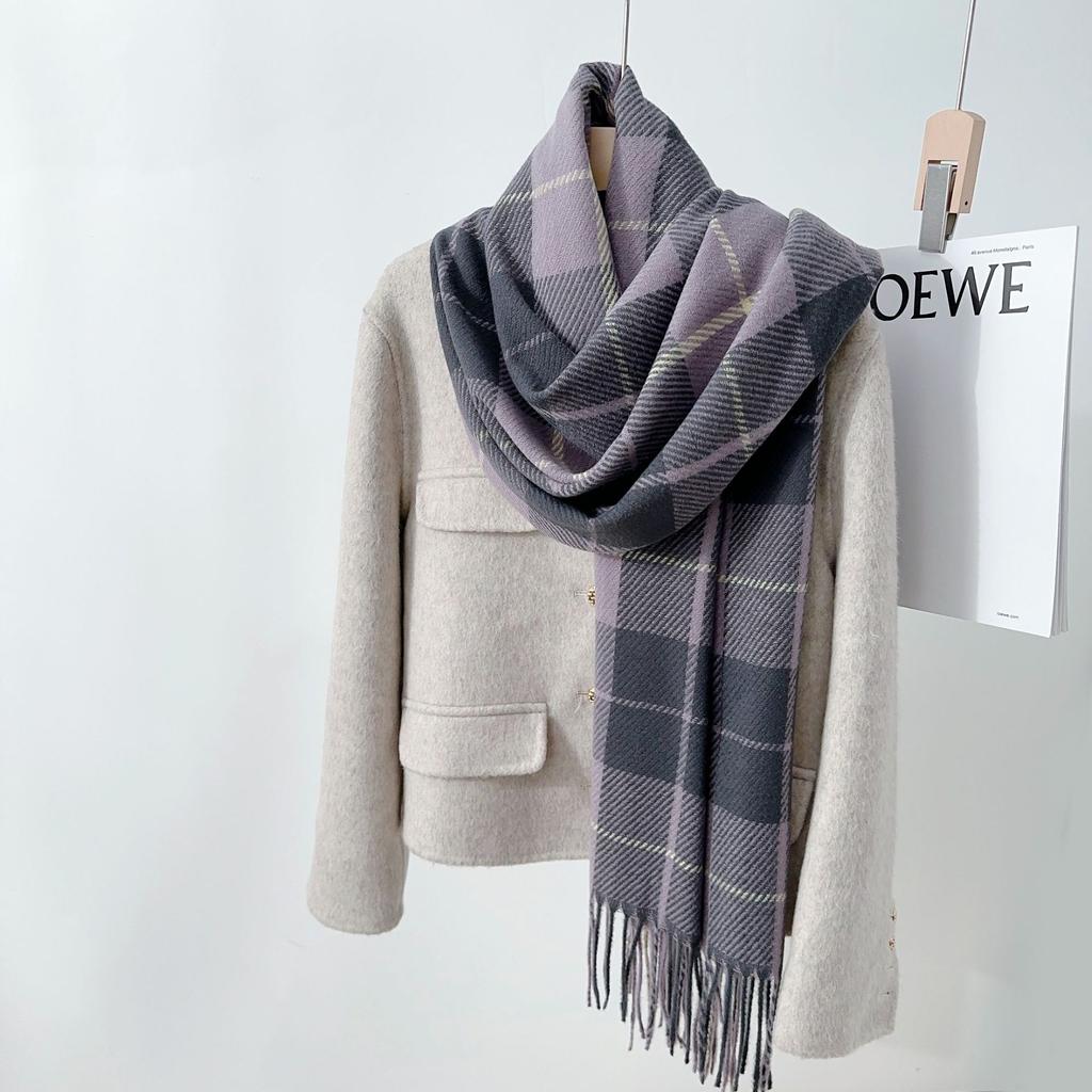 Осенне-зимний новый британский ретро-стиль для студентов, теплая и ветрозащитная шаль-шарф, имитация кашемира