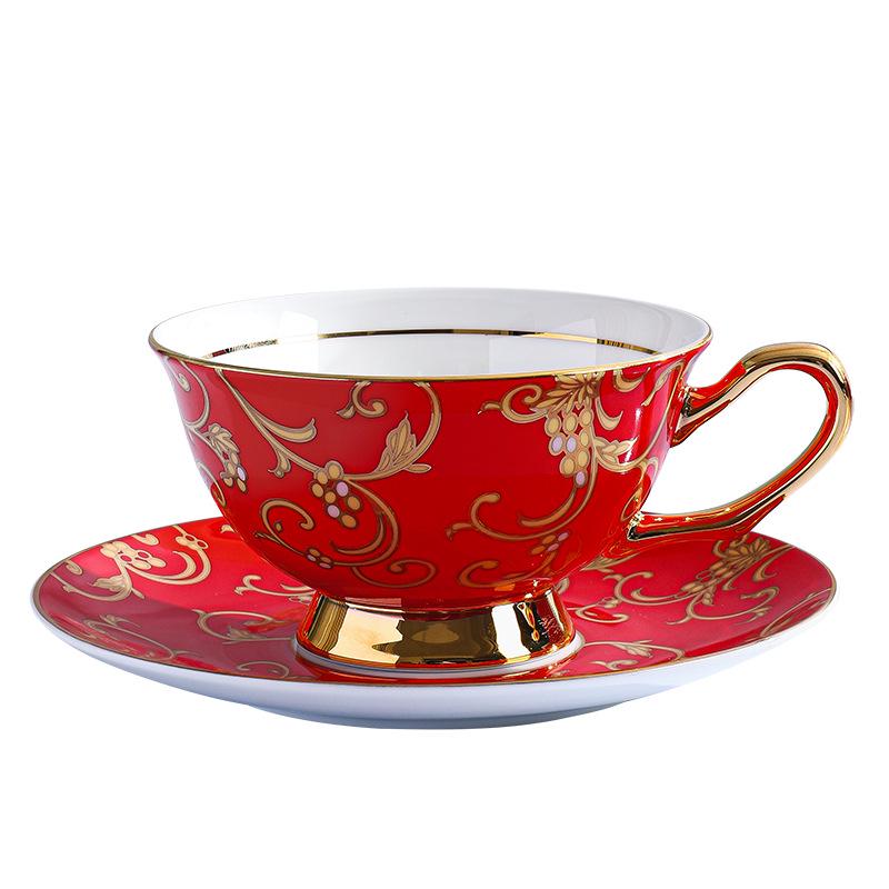 Элегантный кофейный набор из европейского костяного фарфора - Изысканный ретро подарок для послеобеденного чая