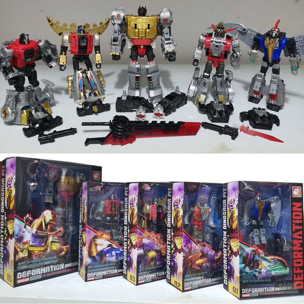 Transformation Toy Dinosaur Dinoking Volcanicus Combination Deformation Grimlock Swoop Sludge Slag Snarl Model Robot G1 BPF 5IN1 Kid Friendly