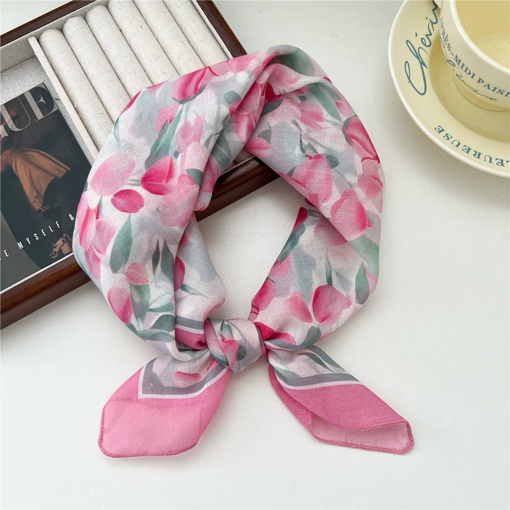 53*53cm Silk Scarves for Woman Fashionable Pattern Smooth To The Touch Spring Summer Sun Protection Silk Scarf