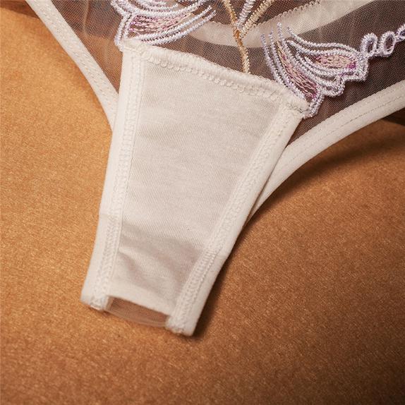 Peony Lace Ladies' Seamless Underpant Low Waist Thong Sexy Lingerie For Women Women's Underwear Transparent Panties