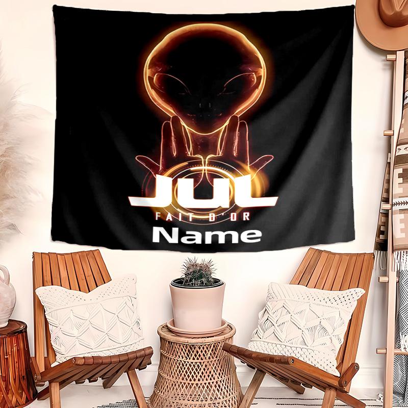 Personalized Jul rapper Background Tapestry,Custom Name Birthday Party,Multifunctional Wall Decoration for Home Decor,Various Occasions