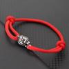 Готический браслет из нержавеющей стали с головой льва для мужчин, ручной работы, регулируемый, на удачу, красная нить, браслет, хип-хоп, рок, панк, аксессуары, подарок