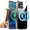 Case for iPhone 13 - E.F.CONNECTION - Transparent - MagSafe - 2 Tempered Glasses - Flexible