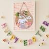 Easter Wooden Wreath Easter Rabbit Decorative Pendant Outdoor Patio Door Hanging