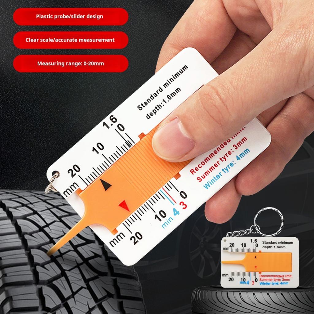 Измеритель глубины протектора шин Yousheng с четкой шкалой, компактный дизайн, портативный, удобный для переноски, измерительный инструмент для автомобильных шин