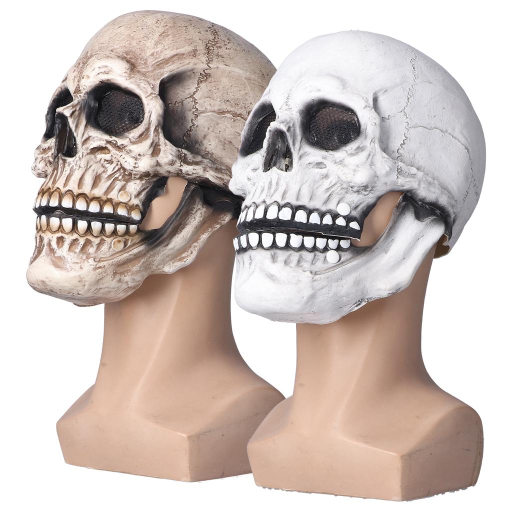 Хэллоуин Череп шлем латекс подвижная челюсть полный череп шлем праздничная вечеринка украшение косплей Cos