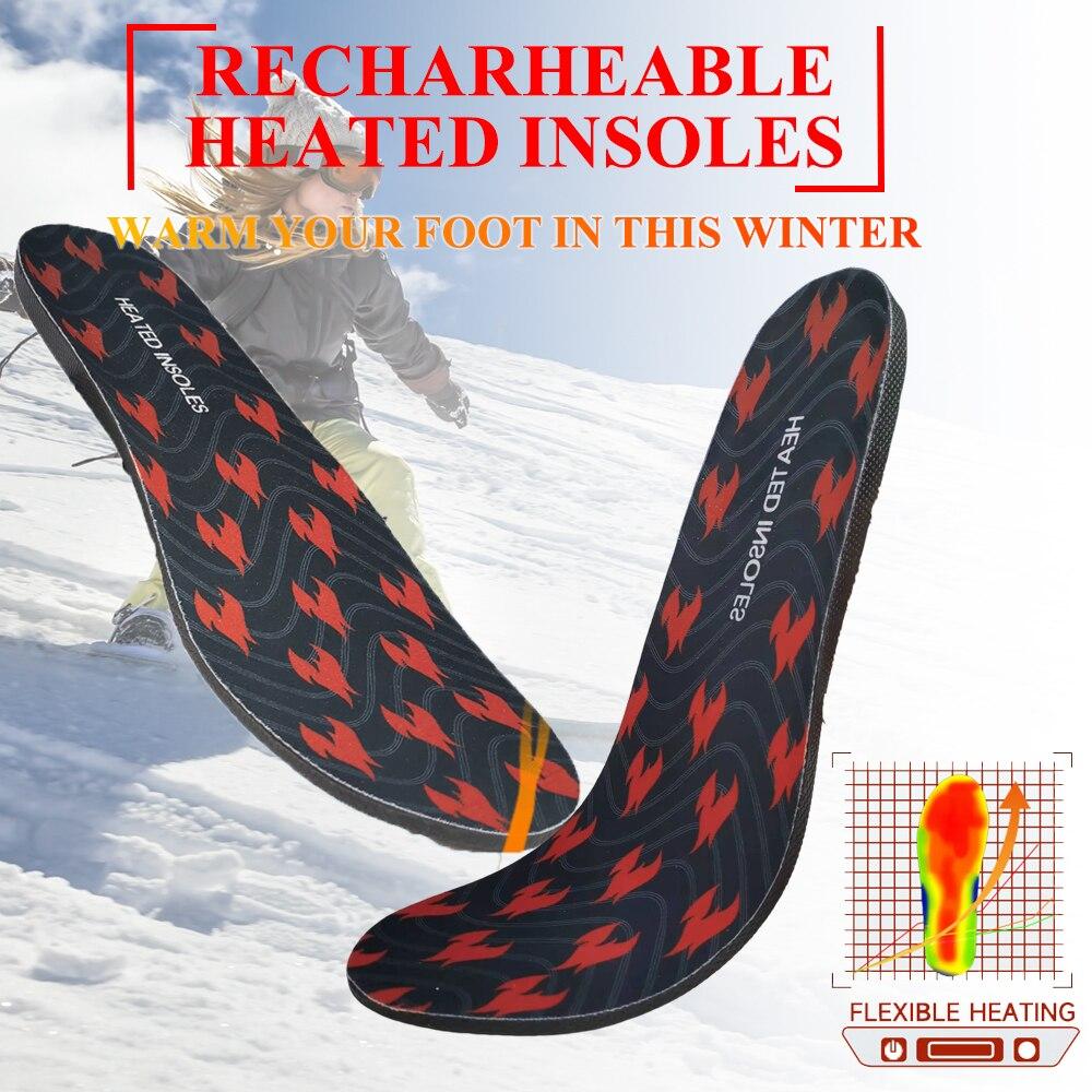 Водонепроницаемые стельки с подогревом, аккумуляторная батарея емкостью 2000 мАч со светодиодным дистанционным управлением, термогрелка для ног для мужчин и женщин, зимние виды спорта на открытом воздухе