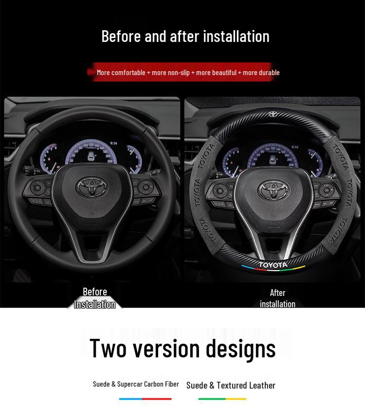 Оригинальная кожаная замшевая накладка на руль из углеродного волокна для Toyota Avalon (Модели 2021-2026 гг.) - Ультратонкий дизайн