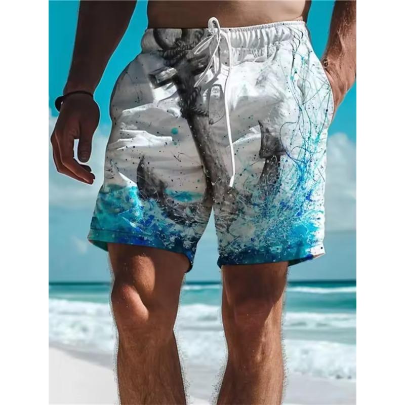 Модные мужские пляжные шорты с принтом, шорты-бермуды, boardshorts, высокое качество, эластичные, быстросохнущие, купальники, плавки для серфинга, мужские