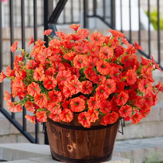 Искусственная ипомея с листьями эвкалипта, устойчивая к ультрафиолетовому излучению, реалистичная искусственная шелковая цветочная композиция для свадебной вечеринки, внутреннего и наружного использования, украшение из искусственного цветка