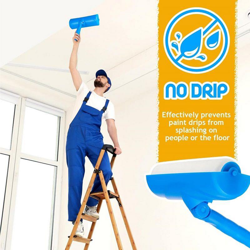 1 шт. Потолочный малярный валик 10 дюймов Валик для ремонта потолка Регулируемый валик против брызг Ручные инструменты Малярный валик Кисть для покраски дома