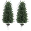 Set of 2 Artificial Plants, Artificial Cypresses with 831 Leaves Each, Versatile, Green
