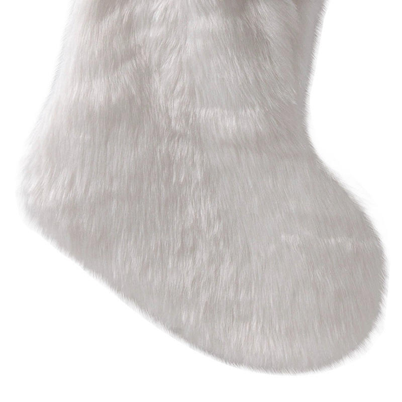 Большие белые рождественские чулки плюшевые носки подарки мешок для конфет рождественская елка карман подвесное украшение новогодние рождественские украшения