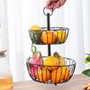 2 Layer Vegetable Fruit Wire Basket Stand Multifunctional Large Capacity Snacks Organizer Bread