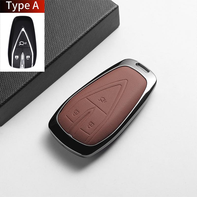 For Changan DEEPAL UNIT UNIK CS35PLUS CS55 PLUS CS75 PLUS Oshan X7 X5 Leather Metal Car Key Case Cover Fob Key Protection Shell
