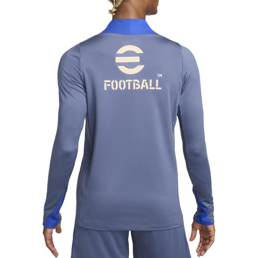 Nike Футболка Inter Milan Dri-FIT Slim Fit с влагоотводящим эффектом, с застежкой-молнией на четверть длины, с длинным рукавом, в стиле ретро, мужские топы, синяя FN9836-492