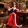 Mrs. Claus Costume for Women Adult Christmas Santa Dress with White Faux Fur Trim Velvet Xmas Cosplay Outfit