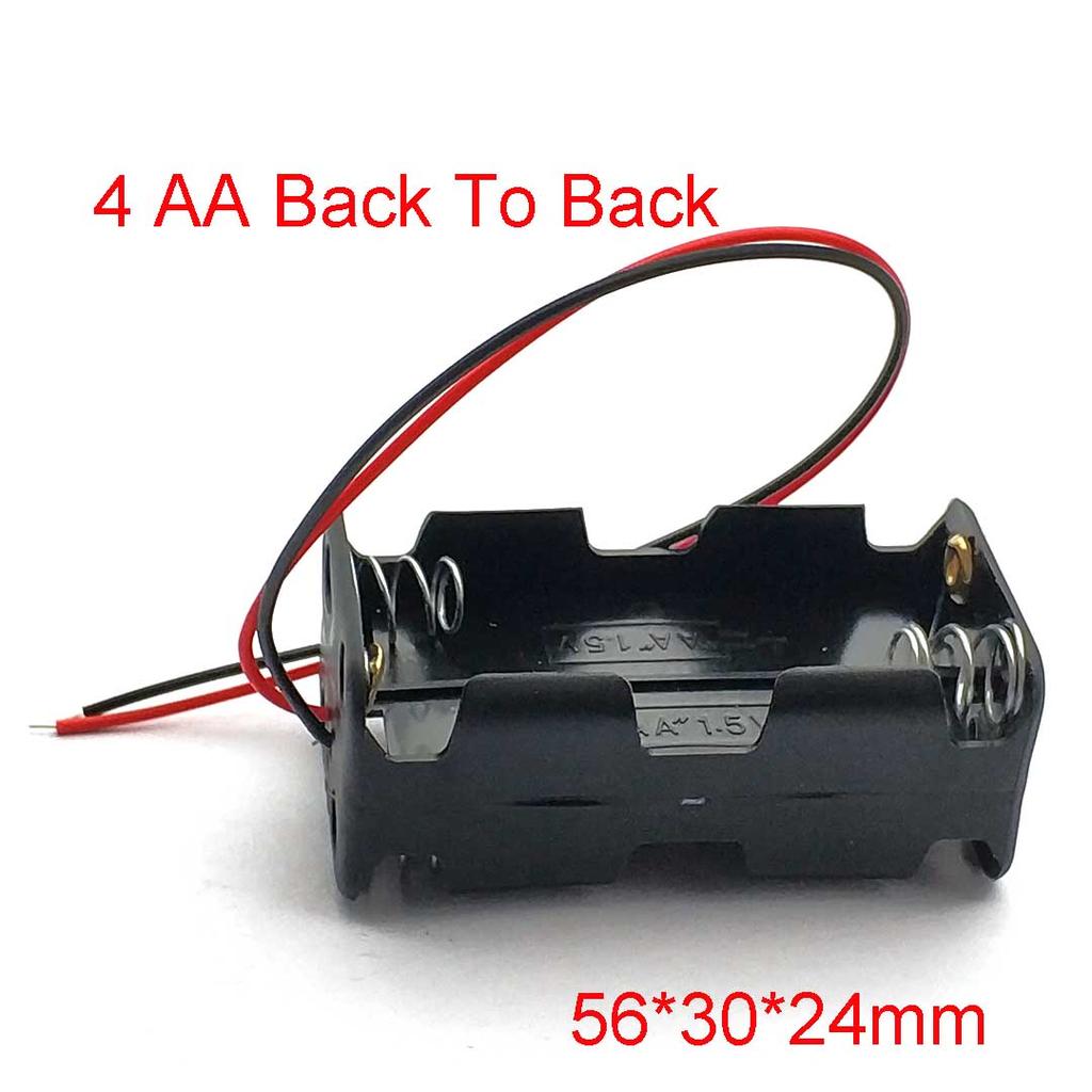 Black Plastic 4X 6X 8X 10X AA Battery Storage Case AA Back To Back Holder Container Aa Battery Storage Box Case Wire Lead Pin