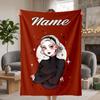 Sabrina Custom Flannel Blankets Soft Warm Cozy Throws for Home Decor Holiday Gifts