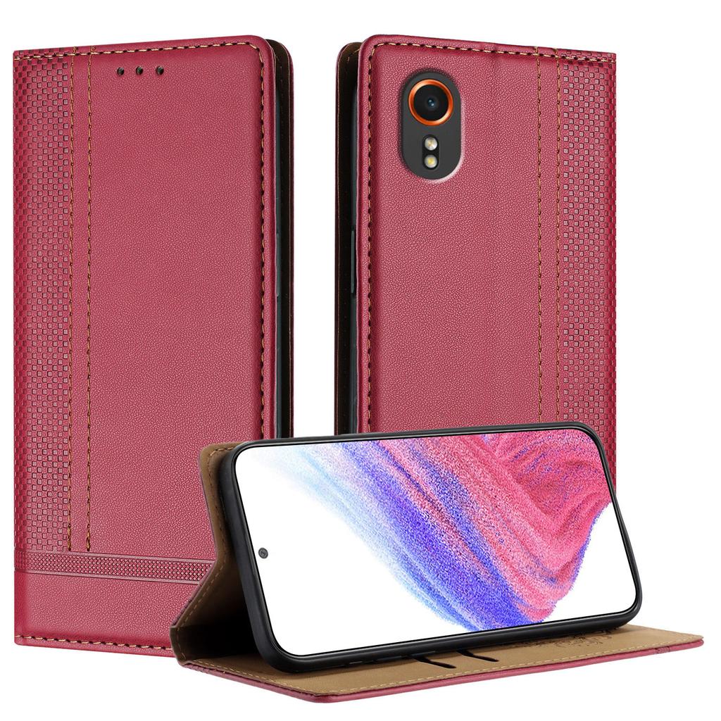 Чехол для Samsung Galaxy Xcover7, кожаный чехол-подставка с рисунком L-образной сетки и отделениями для карт