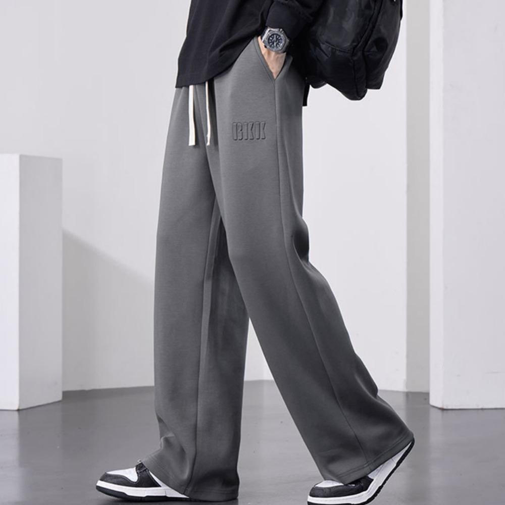 Мужские прямые спортивные штаны, широкие хлопковые спортивные штаны с завязками и надписью, спортивные мешковатые штаны, повседневные длинные брюки, большой размер 8XL