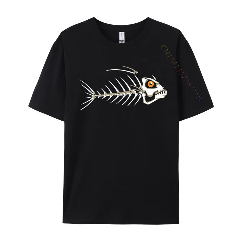 Fish Skeleton Bones Custom Plain Funny Luxury Designer T-Shirts Cotton T Shirt For Men Party Tee Shirts