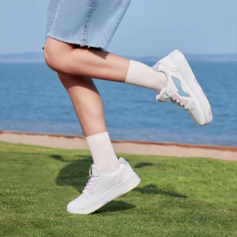 Li-Ning Кроссовки для скейтбординга Cloud Anti-Kick, противоскользящие, амортизирующие, износостойкие, дышащие, поддерживающие, легкие, с низким верхом, детские кроссовки YKCS096-66